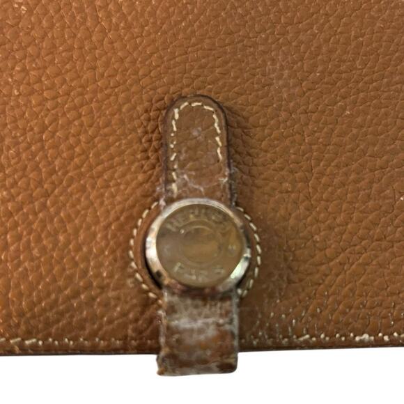 Hermes Dogon Duo Calf Leather Long Wallet Palladium Hardware in "Gold" 2006 - Picture 12 of 16